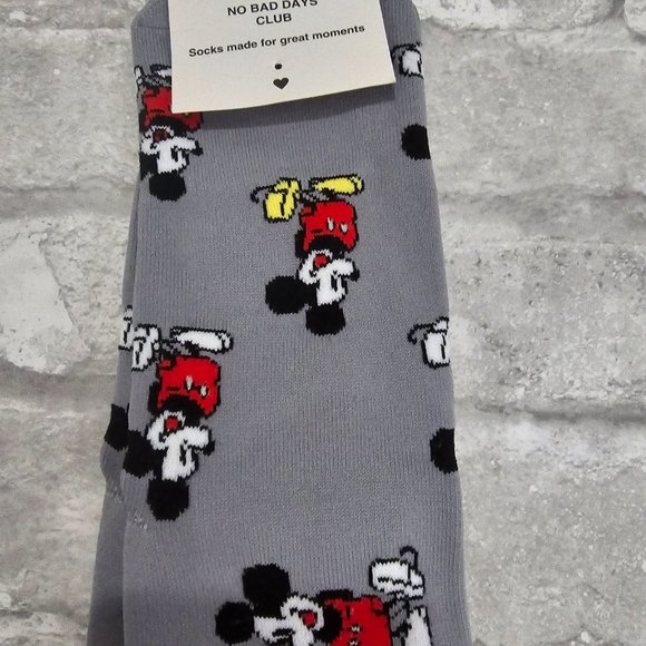 No Bad Days‎ Club Mickey Mouse Socks Woven New - Picture 3 of 7